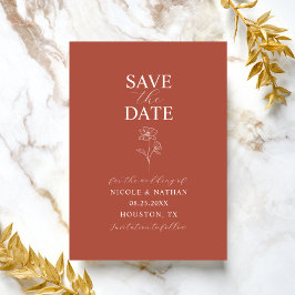 Boho Budget Terracotta Rust Flower Wedding | DIY S Save The Date