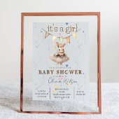 Boho Bunny Baby Shower Invitation with Floral Past