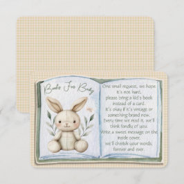 Boho Bunny Books For Baby Shower Enclosure Card Informatiekaartje