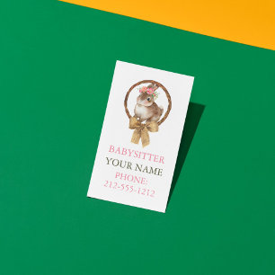 BOHO Bunny Coquette Bow Babysitter Cartes de visit