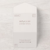 Boho Bunny Love Waterverf Wedding en RSVP All In One Uitnodiging (Buitenkant)