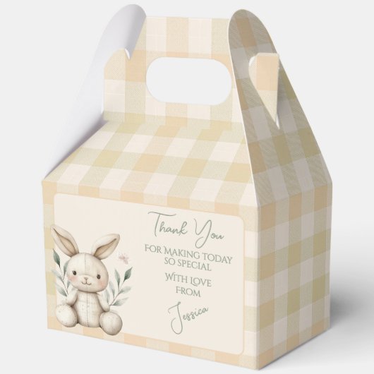 Boho Bunny Neutral Baby shower Favoriet Bedankdoosjes (Voorkant)