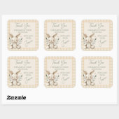 Boho Bunny Neutral Baby shower Favoriet Vierkante Sticker (Vel)