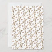 Boho Bunny Neutral  Baby Shower Invitation Kaart (Achterkant)