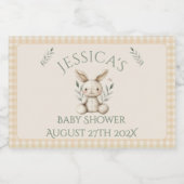 Boho Bunny Neutral Baby shower Likeurfles Etiket (Enkel label)