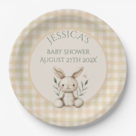 Boho Bunny Neutral Baby shower Papieren Bordje