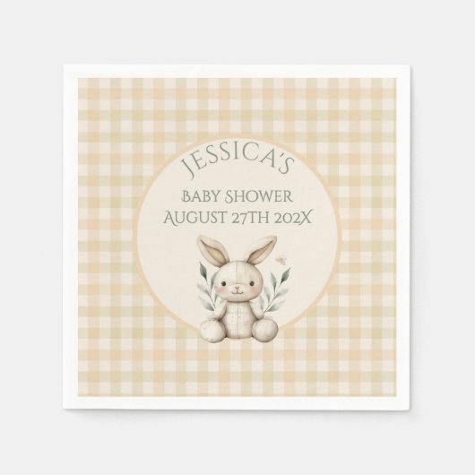 Boho Bunny Neutral Baby shower Servet (Voorkant)
