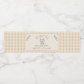 Boho Bunny Neutral Baby shower Waterfles Etiket (Enkel label)