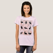 Boho Bunny Rabbit Shirt, Bijpassende Shirten, Bloe T-shirt (Voorkant volledig)