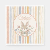 Boho Bunny Watercolor Stripe Servet (Voorkant)