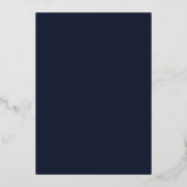Boho Burgundy Blue Flowers Script Weduwschap Folie Uitnodiging (Achterkant)
