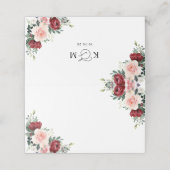 Boho Burgundy Blush Floral Wedding Folded (Buitenkant ongevouwen)