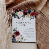 Boho Burgundy Blush Reply Dîner Invitation