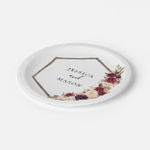 Boho Burgundy Bruiloftsfeest Papieren Bord (Gekanteld)