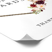 Boho Burgundy Cadeaus en Kaarten Bord Poster (Hoek)