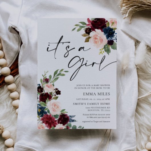 Boho Burgundy C'est une invitation de Baby shower 