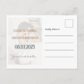 Boho Burgundy & Dusty Blue Floral Save the Date Aankondigingskaart (Achterkant)