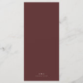 Boho Burgundy Elegant Minimaliste Menu Mariage (Dos)