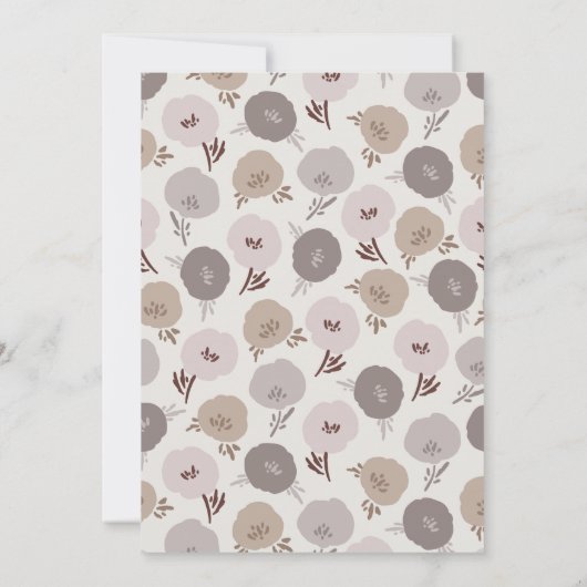 Boho Burgundy en Taupe Botanical Wedding Kaart (Achterkant)