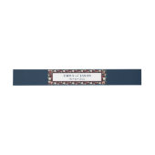 Boho Burgundy Floral Navy Belly Band Uitnodigingen Wikkel (Vlak)