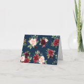 Boho Burgundy Floral Wedding Hartelijk dank Bedankkaart (Achterkant)