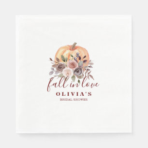 Boho Burgundy herfst floral Pumpkin Vrijgezellenfe Servet