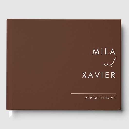 Boho Burgundy | Modern Minimal Wedding Guestbook Gastenboek (Voorkant)