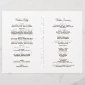 Boho Burgundy Rood Marsala Bloem Bruiloftsprogramm (Achterkant)