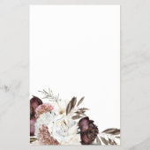 Boho Burgundy Rozen Herfst Bruiloft Shower Spel Flyer (Achterkant)