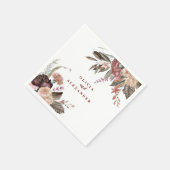 Boho Burgundy Rozen herfst florale bruiloft Servet (Hoek)