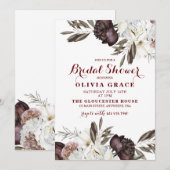 Boho Burgundy Rozen herfst vrijgezellenfeest Kaart (Voorkant / Achterkant)