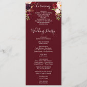 Boho Burgundy Wedding Programme (Dos)