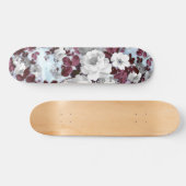 Boho burgundy witte pastelpastelpatroon skateboard (Horizontaal)