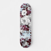 Boho burgundy witte pastelpastelpatroon skateboard (Voorkant)