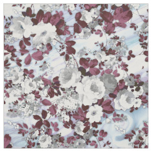 Boho burgundy witte pastelpastelpatroon stof