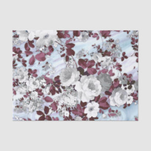 Boho burgundy witte pastelpastelpatroon tissuepapier