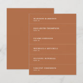 Boho Burnt Orange Mariage Carte Nom (Devant / Derrière)