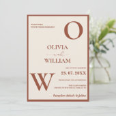 Boho Burnt Orange | Moderne Terracotta Huwelijk Kaart (Staand voorkant)