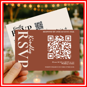 Boho Burnt Orange Trouw RSVP-kaart RSVP Kaartje