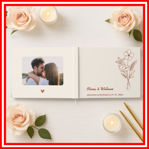 Boho Burnt Orange Wilde Bloem Gastenboek