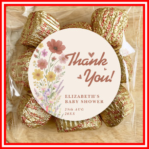 Boho Burnt Orange Wilde Bloem Ronde Sticker