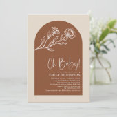 Boho Burnt Oranje Terracotta Arch Baby shower Kaart (Staand voorkant)