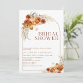 Boho Burnt Sinaasappel Bloemenboog vrijgezellenfee Kaart (Staand voorkant)