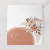 Boho Burnt Sinaasappel Floral & Pampas Grass Weddi (Buitenkant ongevouwen)