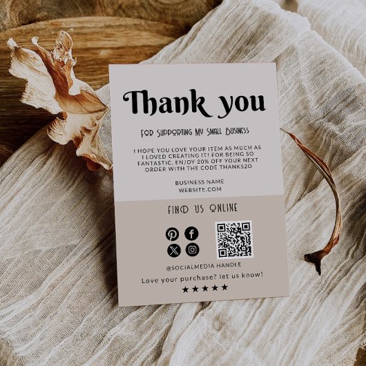 Boho Business Carte de remerciements