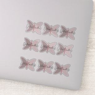 Boho Butterflies Pink Earthy Tones Business Sticker
