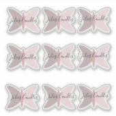 Boho Butterflies Pink Earthy Tones Business Sticker (Voorkant)