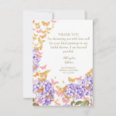 Boho Butterflies Russe Fête des mariées Merci (Dos)