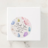 Boho Butterfly Baby shower Circle Favor Tags Bedankjes Labels (In situ)