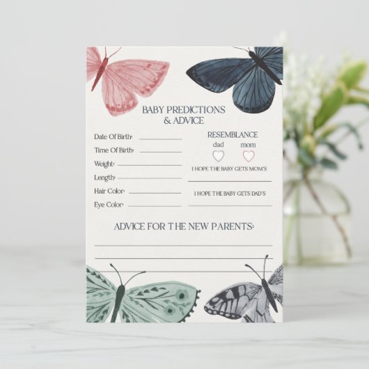 Boho Butterfly Baby shower Conseils pour la carte  (Debout devant)